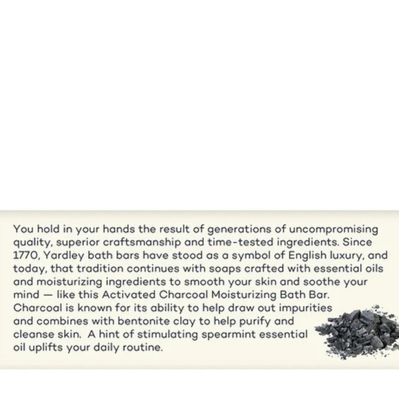 NEW Yardley of London 3 Bars Activated Charcoal Soaps NIB Gifts Exfoliating - Picture 4 of 9